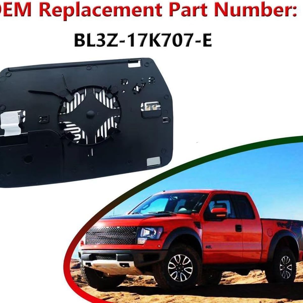 KUANGYE - Luneta Espejo Retrovisor Ford F150 2004-2014 Izquierdo