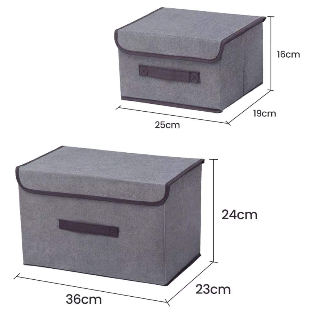 TNAKIEX - 6 Unidades Cajas Organizadoras De Tela Plegables Con Tapas-gris