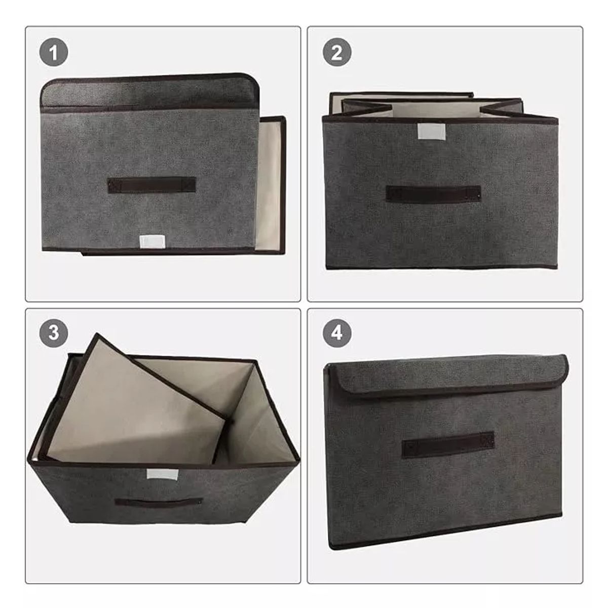 TNAKIEX - 6 Unidades Cajas Organizadoras De Tela Plegables Con Tapas-verte