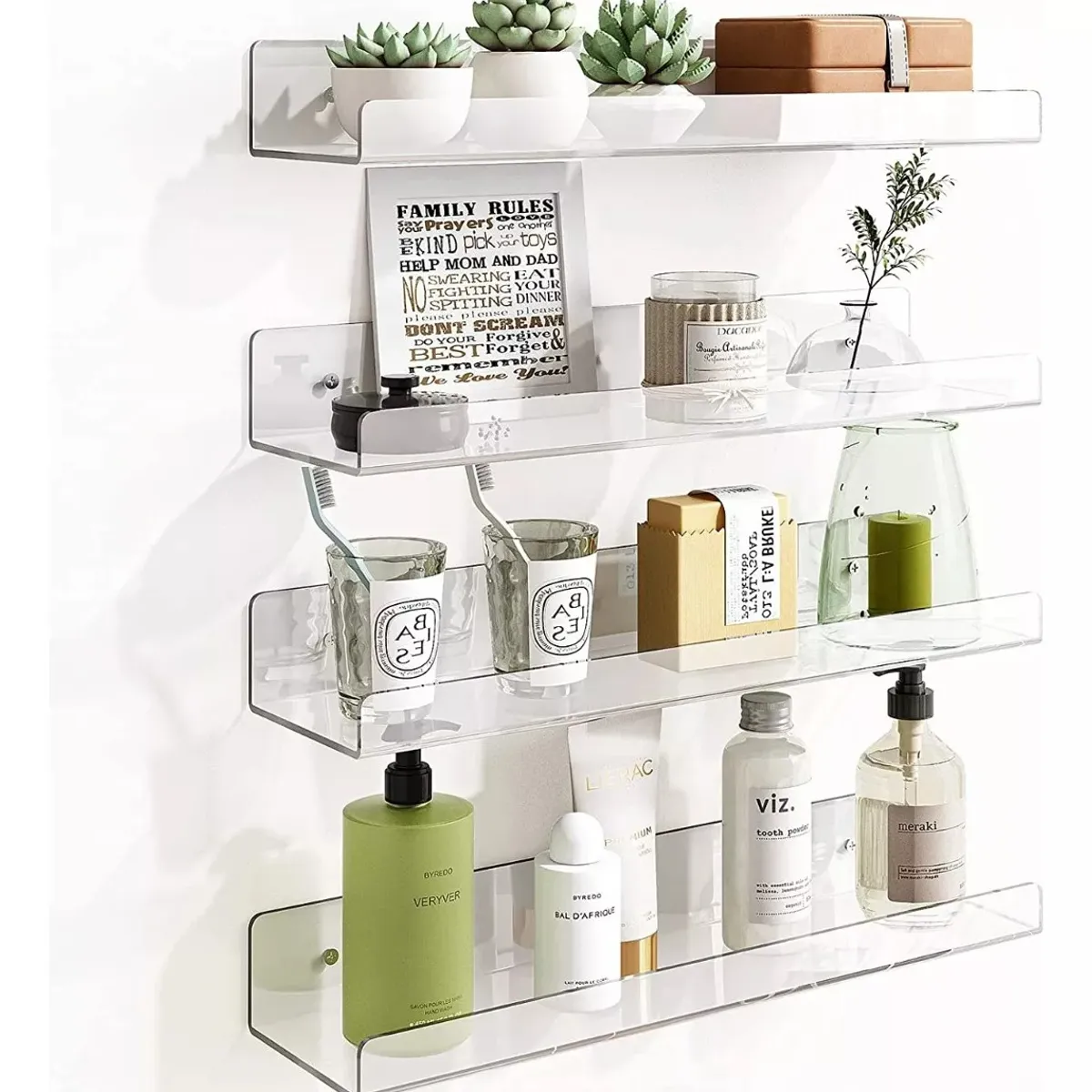 TNAKIEX - 4 Repisas Flotantes Estantes Flotantes De Acrílico