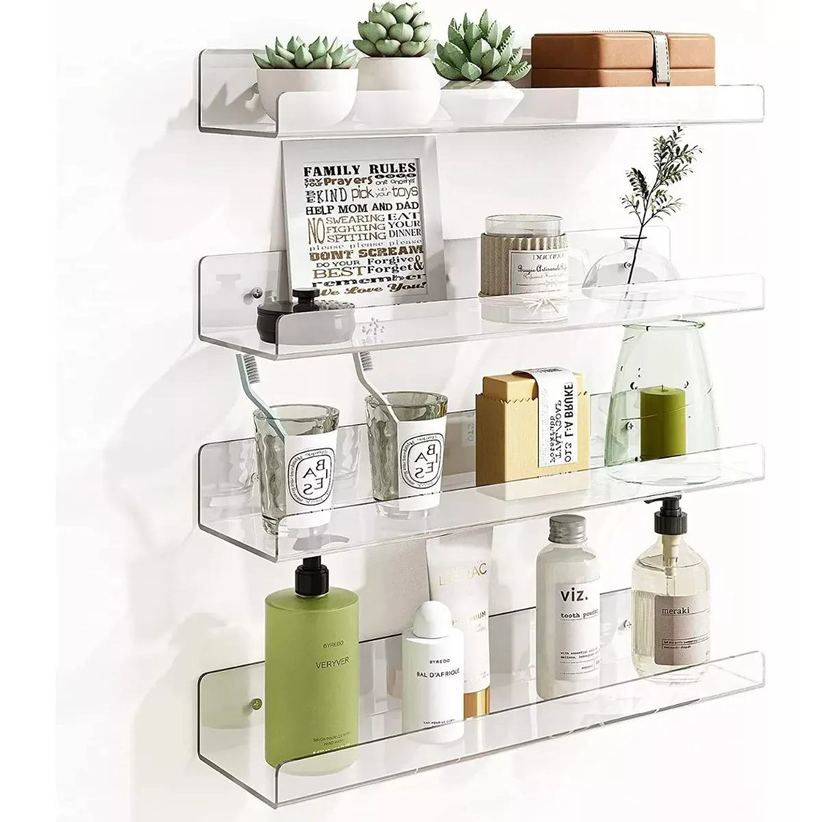 TNAKIEX - 4 Repisas Flotantes Estantes Flotantes De Acrílico
