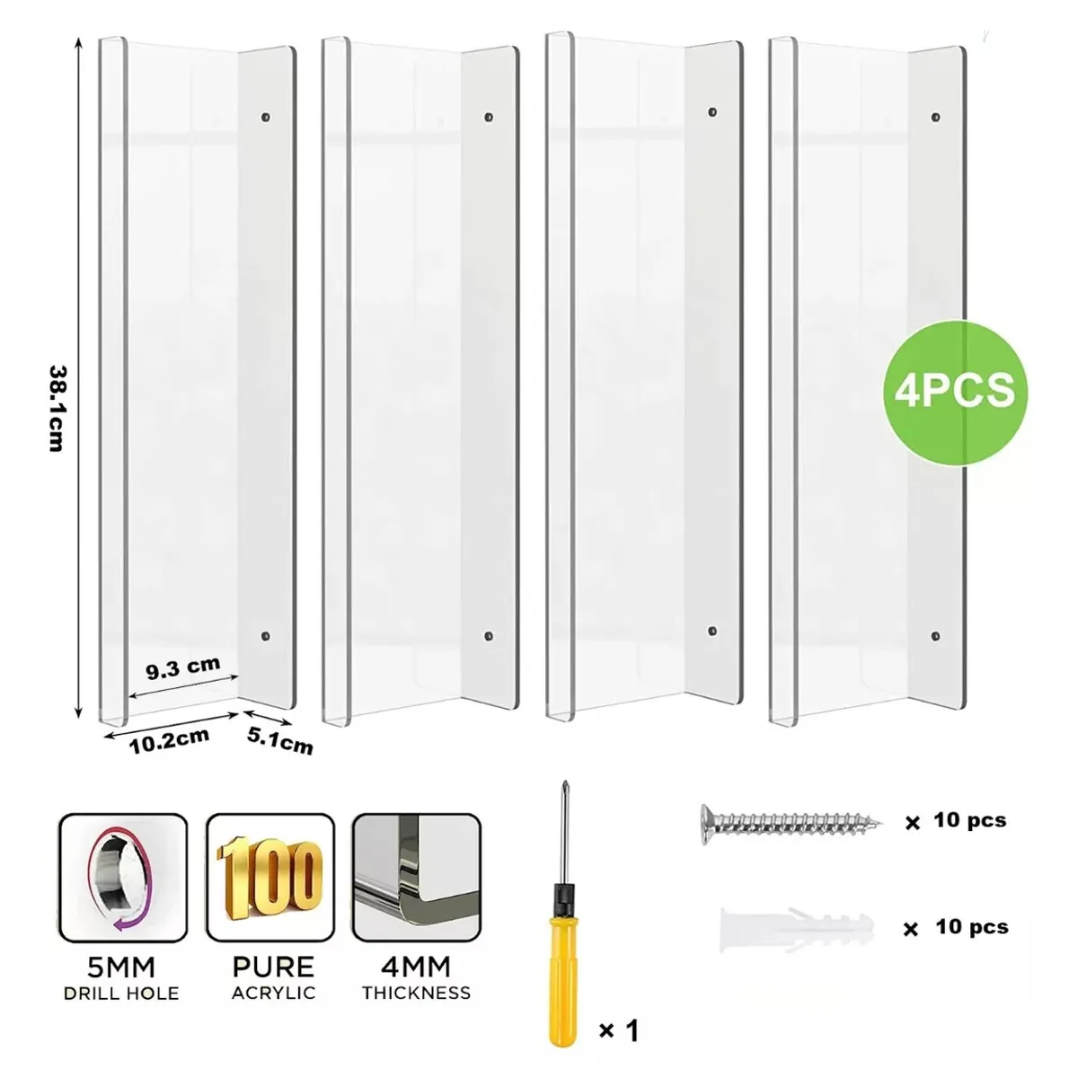 TNAKIEX - 4 Repisas Flotantes Estantes Flotantes De Acrílico