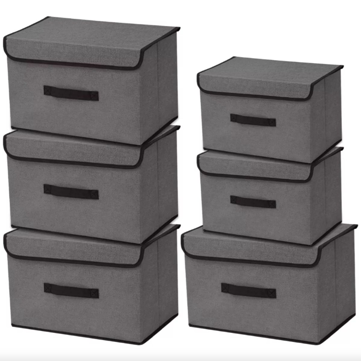 TNAKIEX - 6 Unidades Cajas Organizadoras De Tela Plegables Con Tapas