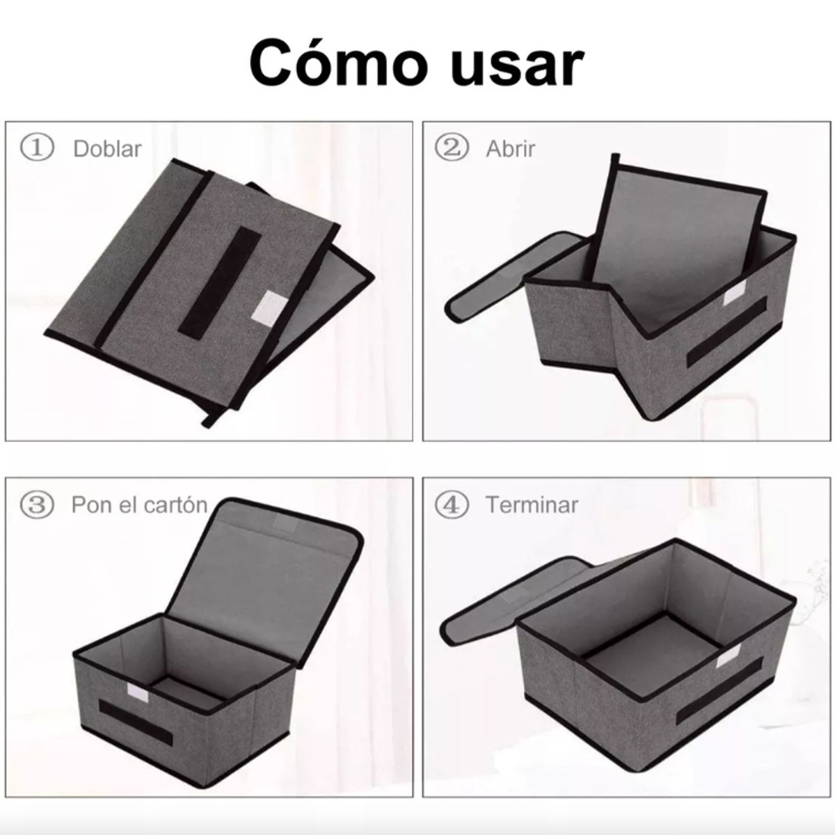 TNAKIEX - 6 Unidades Cajas Organizadoras De Tela Plegables Con Tapas