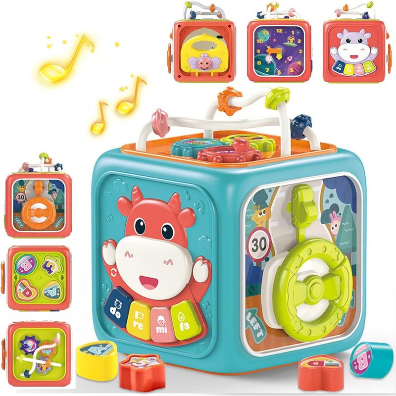 TNAKIEX - Juguete Montessori Educativo 6 En 1 Cubo Didáctico Para Bebé
