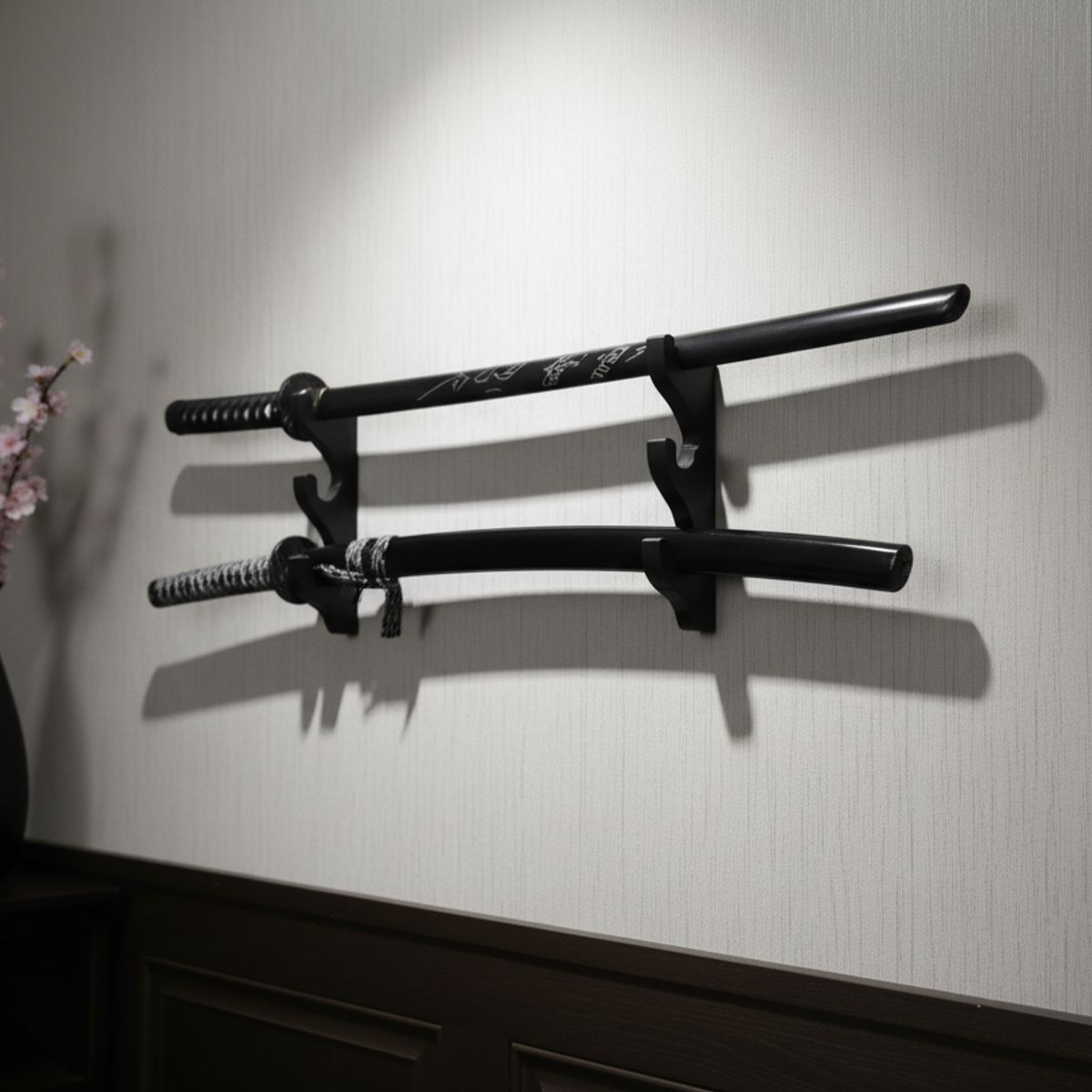 GENERICO - Soporte De Muro Para 3 Katanas, Espadas Samurai - Par