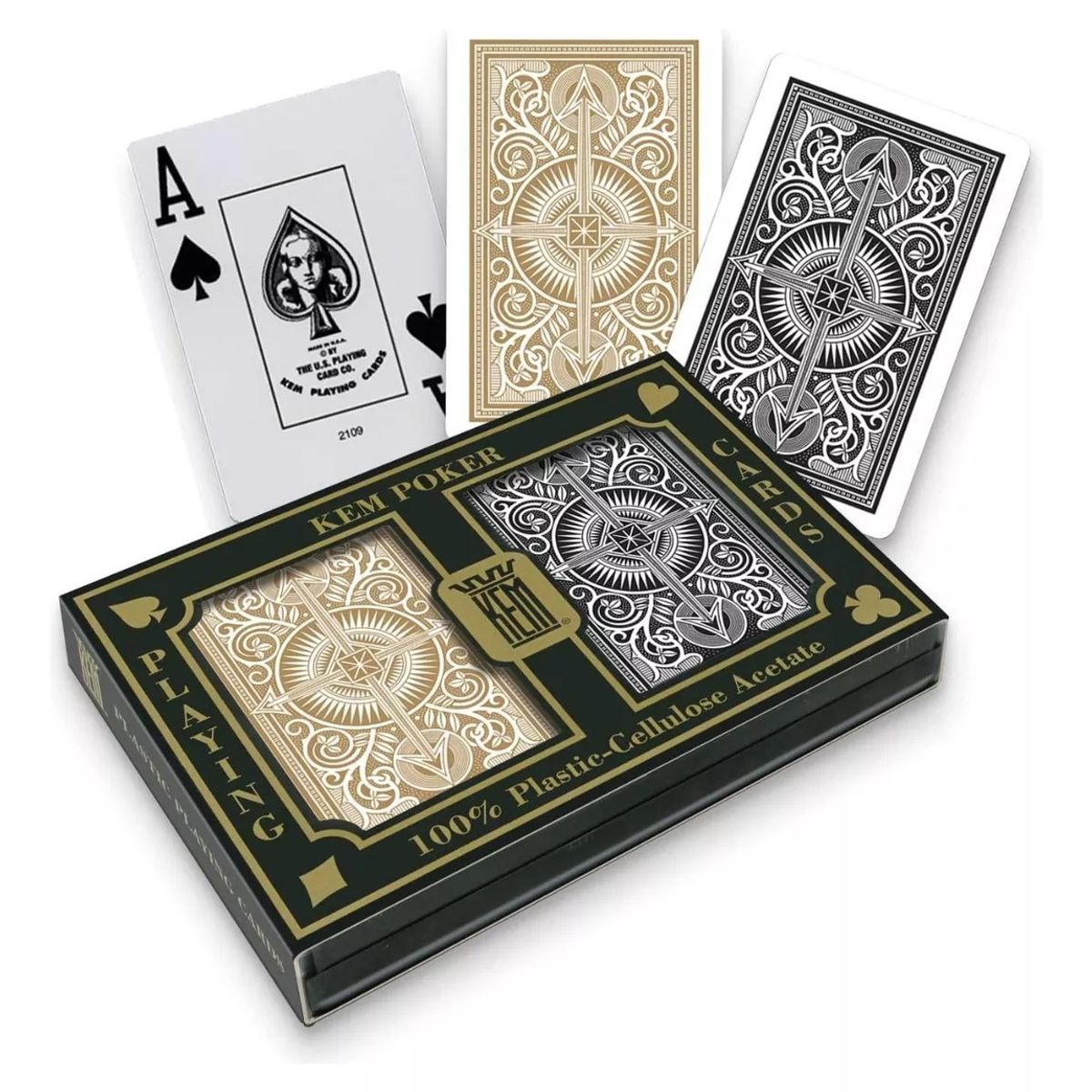 KEM - Kem Original U.S.A. 2 Mazos Naipe Ingles Poker Arrow Jumbo