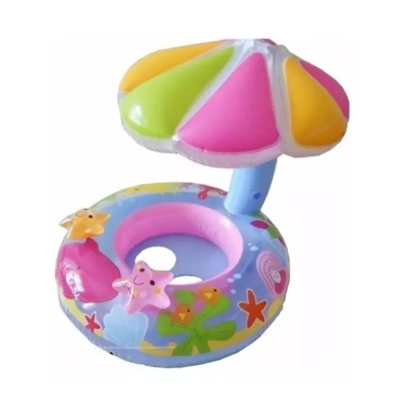 GENERICO - Flotador Para Bebe Niña Inflable Sombrilla Color Azul