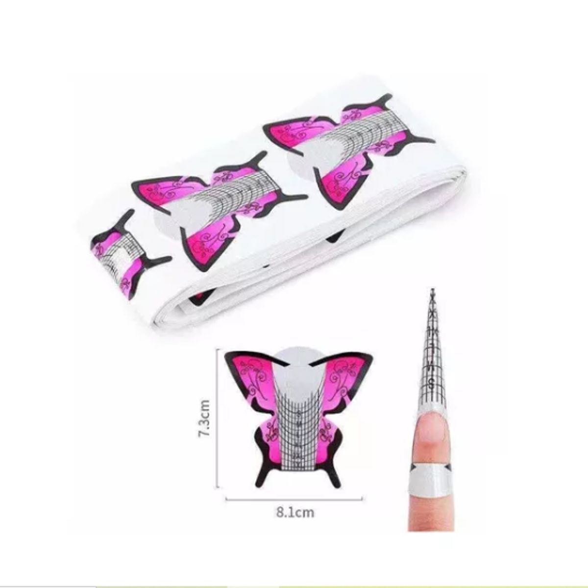 GENERICO - Set 300 Unid Molde Mariposa Para Uñas Acrílico Y Gel