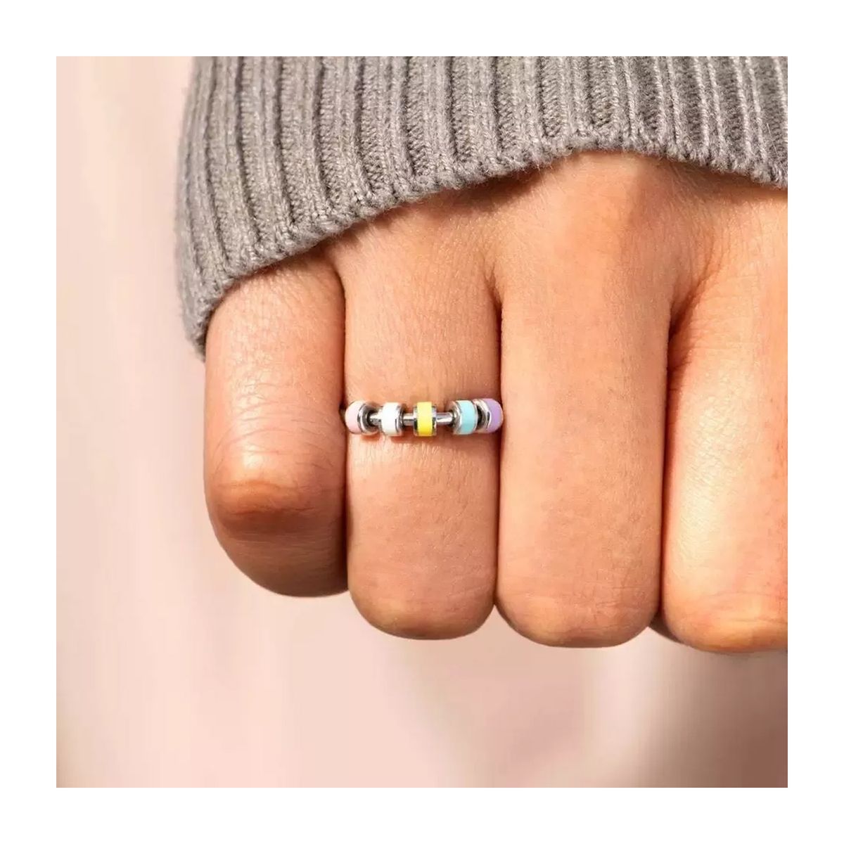 GENERICO - Pack 3 Anillo De Argollas Giratorias Antiestres Antiasiedad