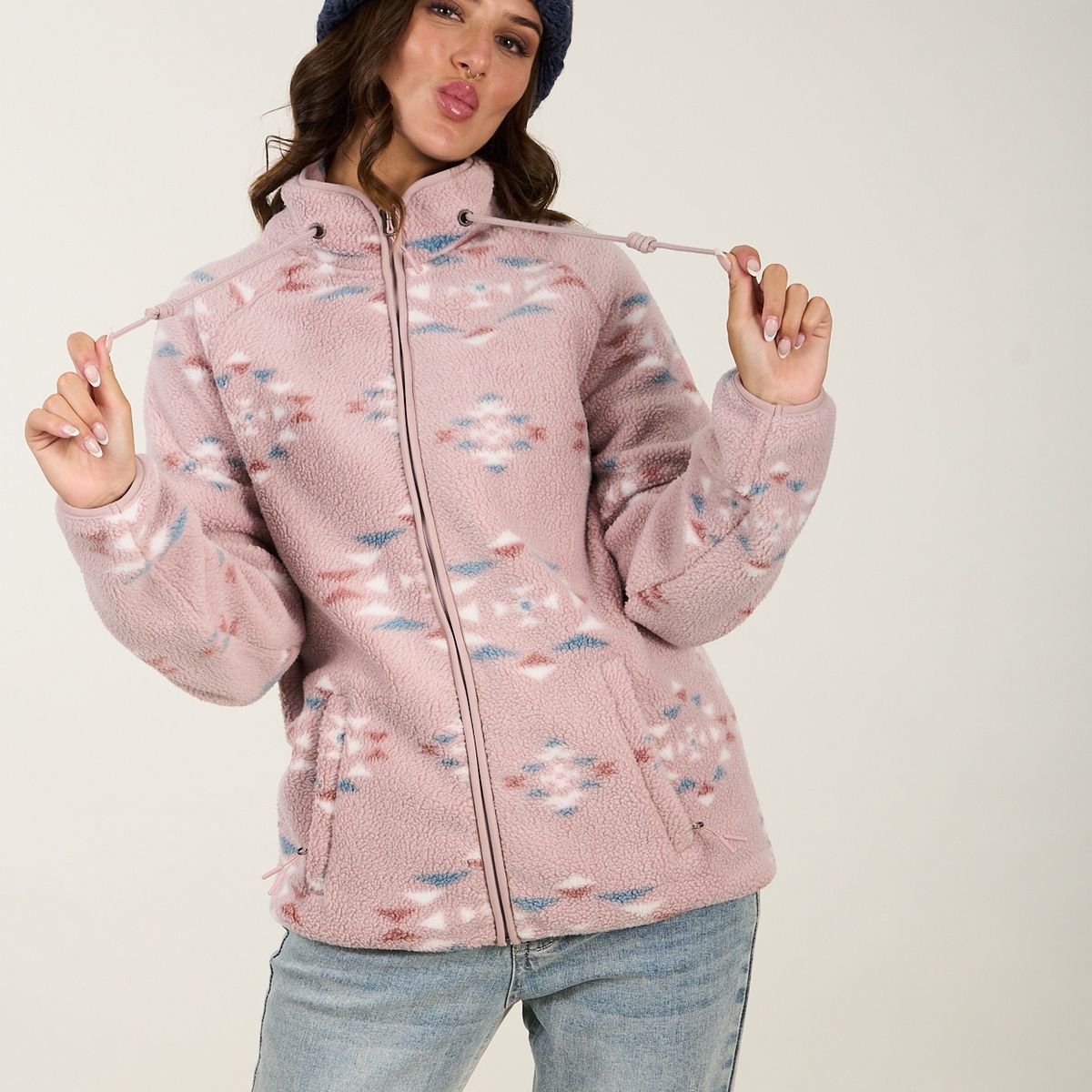 POLEMIC - Poleron Mujer Polar sherpa Mini Etnico Polemic