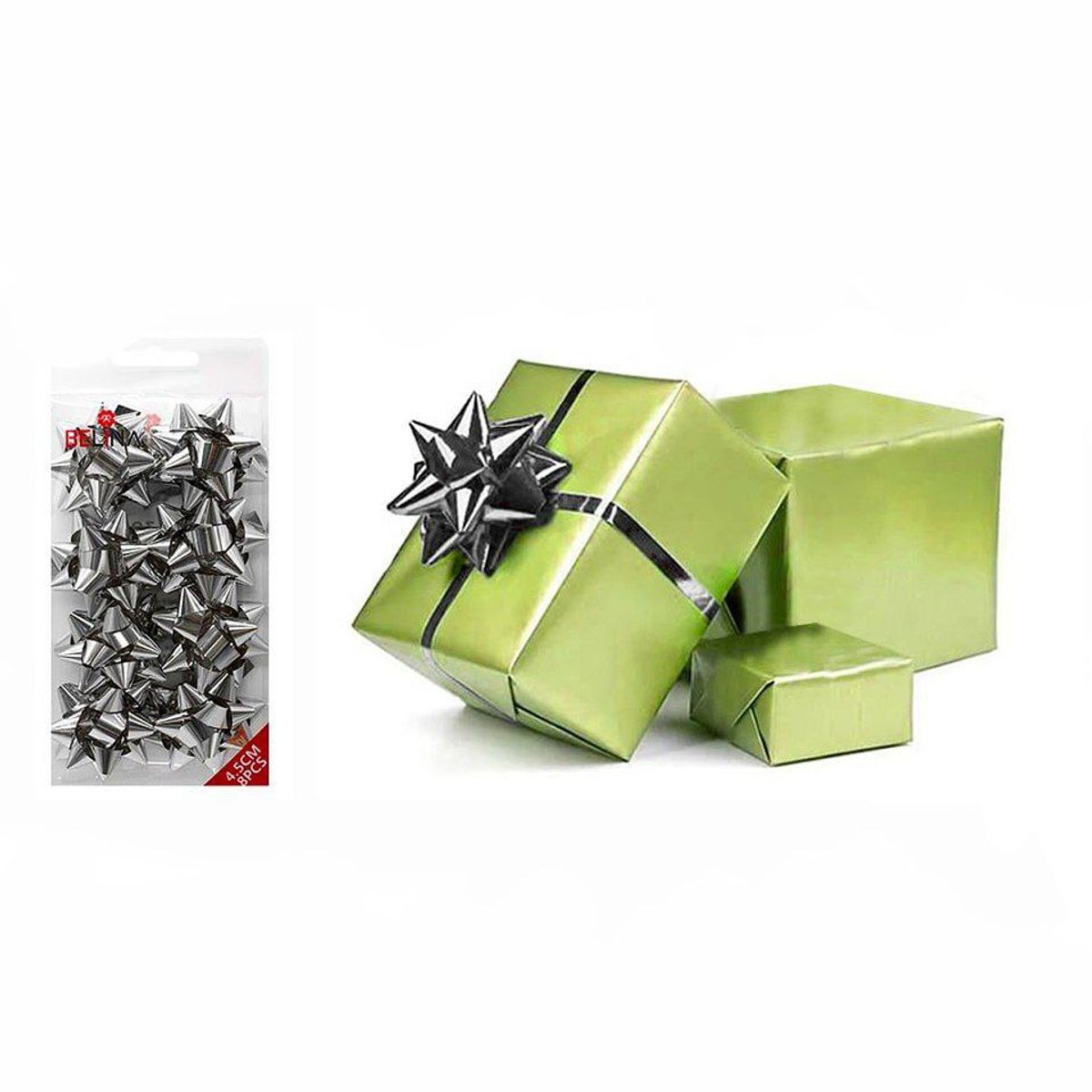 GENERICO - Lazo De Regalo Plata 45mm 8pcs