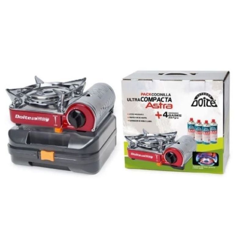 DOITE - Cocinilla Portátil Astra + 4 Gas 227gr Doite