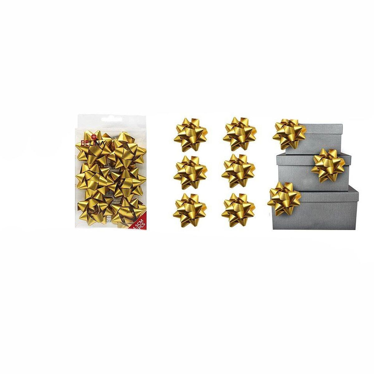 GENERICO - Lazo Pequeño Mate Dorado 6pcs 45mm