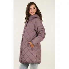 POLEMIC - Parka Larga mujer Acolchado rombos