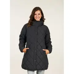 POLEMIC - Parka Larga mujer Acolchado rombos