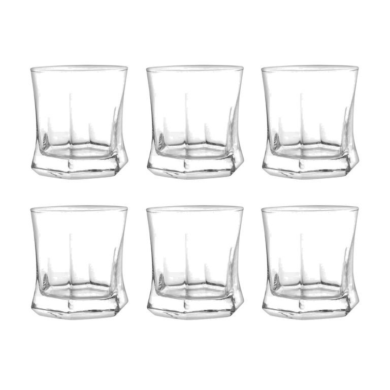 Display 6 Vasos Bajos Modelo Vivaldi 250Ml Para Tragos Agua