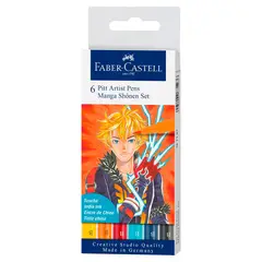 FABER-CASTELL - Pitt Artist Pen Set 6 Marcadores Manga Shonen