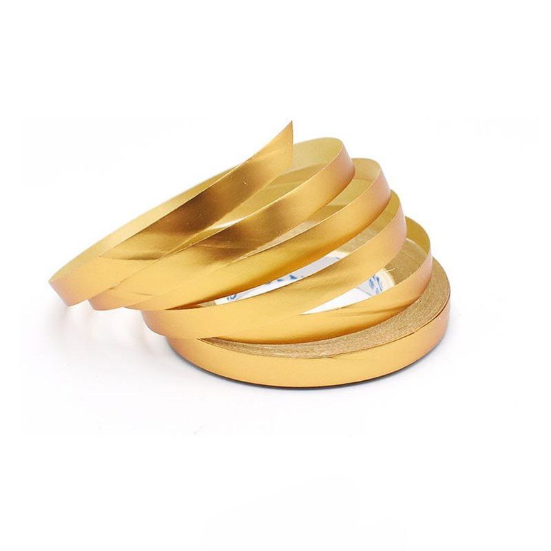 GENERICO - Cinta Metalizada Dorada Mate De 5mm x 10m 6pcs