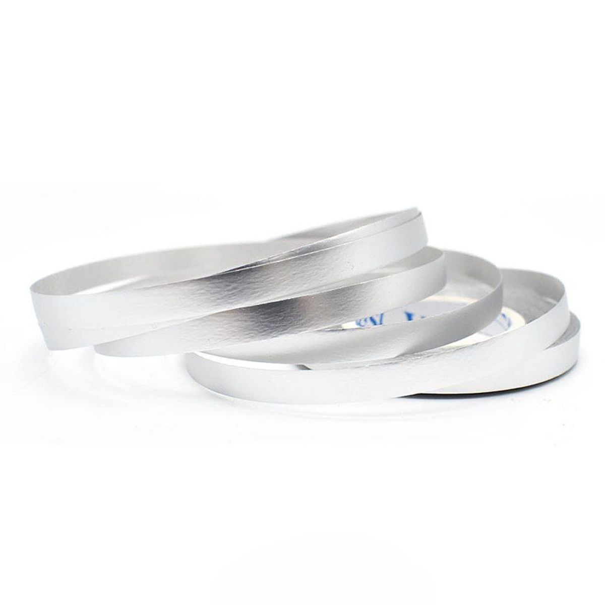 GENERICO - Cinta Metalizada Plata Mate De 5mm x 10m 6pcs