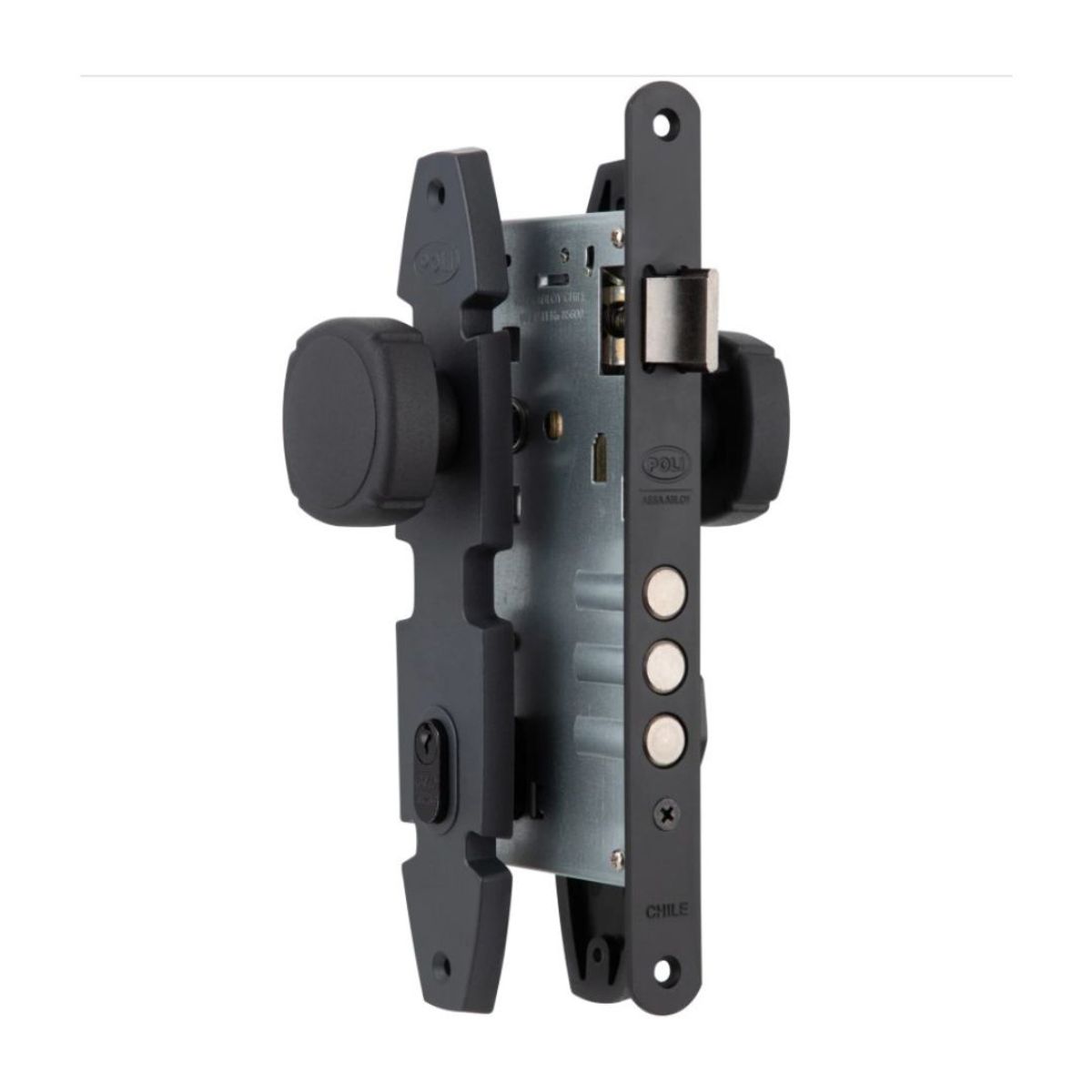 POLI - Cerradura Embutida Nórdica Oval B60 Pomo Oficina