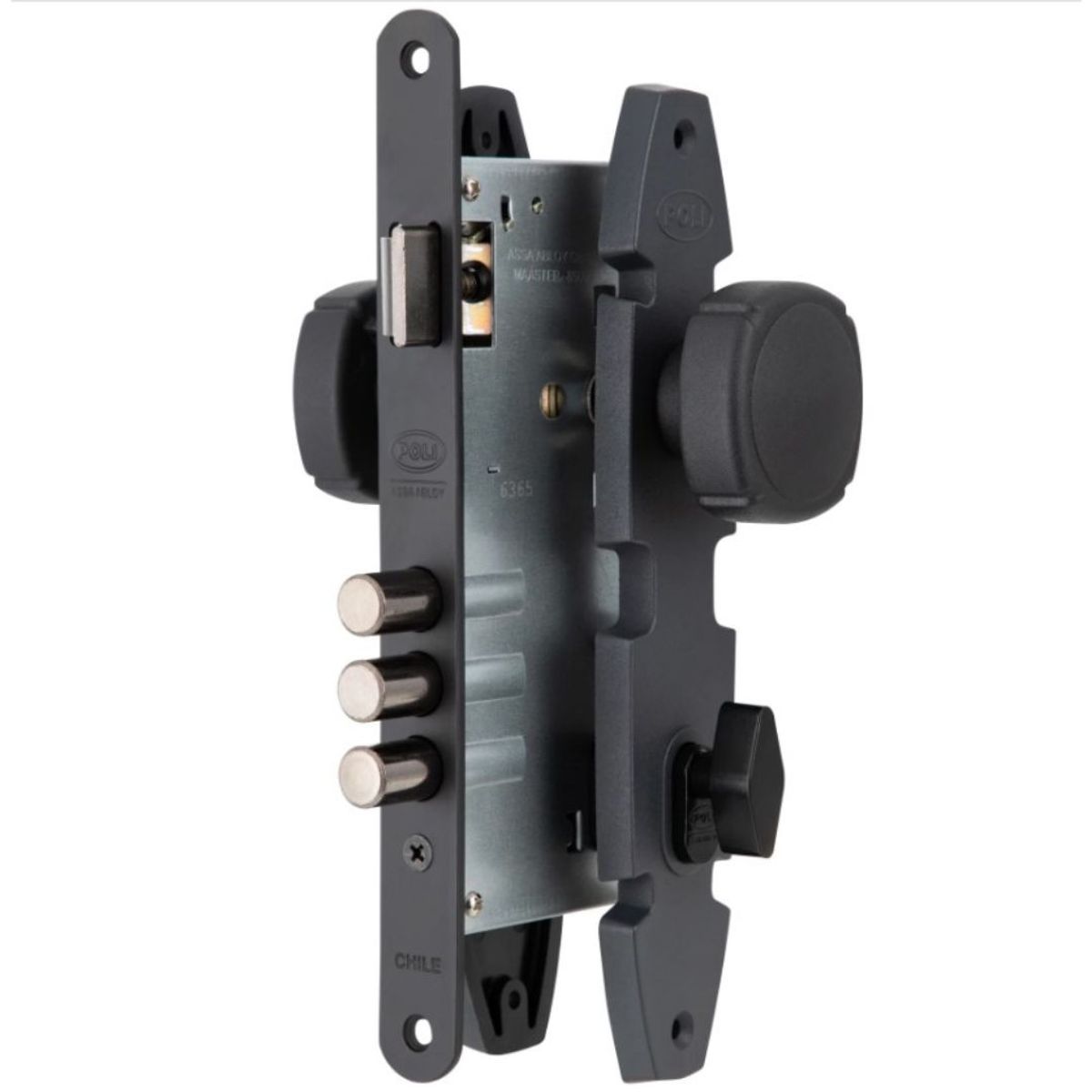 POLI - Cerradura Embutida Nórdica Oval B60 Pomo Oficina