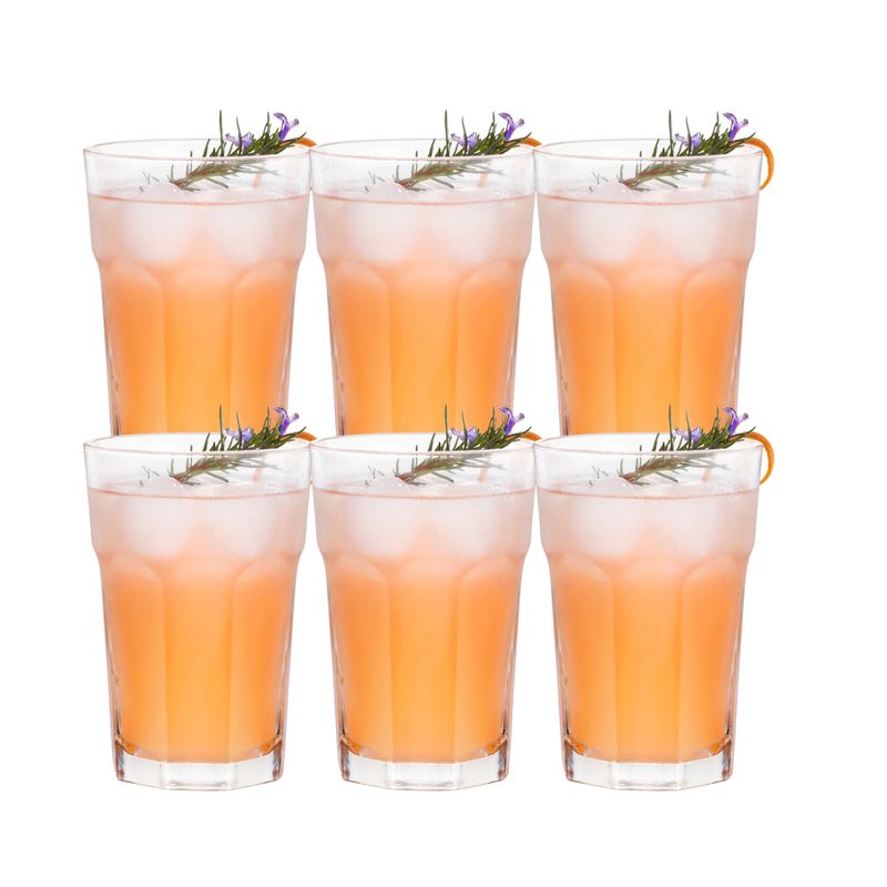 ALLEGRA - Set 6 Vasos Vidrio Bebida 437Ml Allegra Chicago