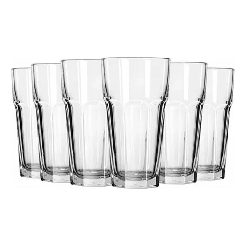 CRISTAR - Set 6 Vasos Cooler Modelo Lisboa Tragos 493 Ml Tragos Agua
