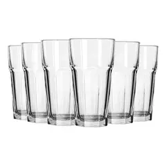 CRISTAR - Set 6 Vasos Cooler Modelo Lisboa Tragos 493 Ml Tragos Agua