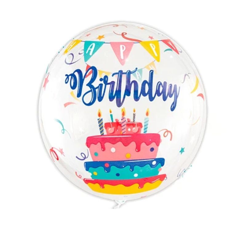 GENERICO - Globo Burbuja Happy Birthday 80cm