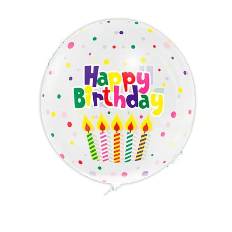 GENERICO - Globo Burbuja Happy Birthday 80cm