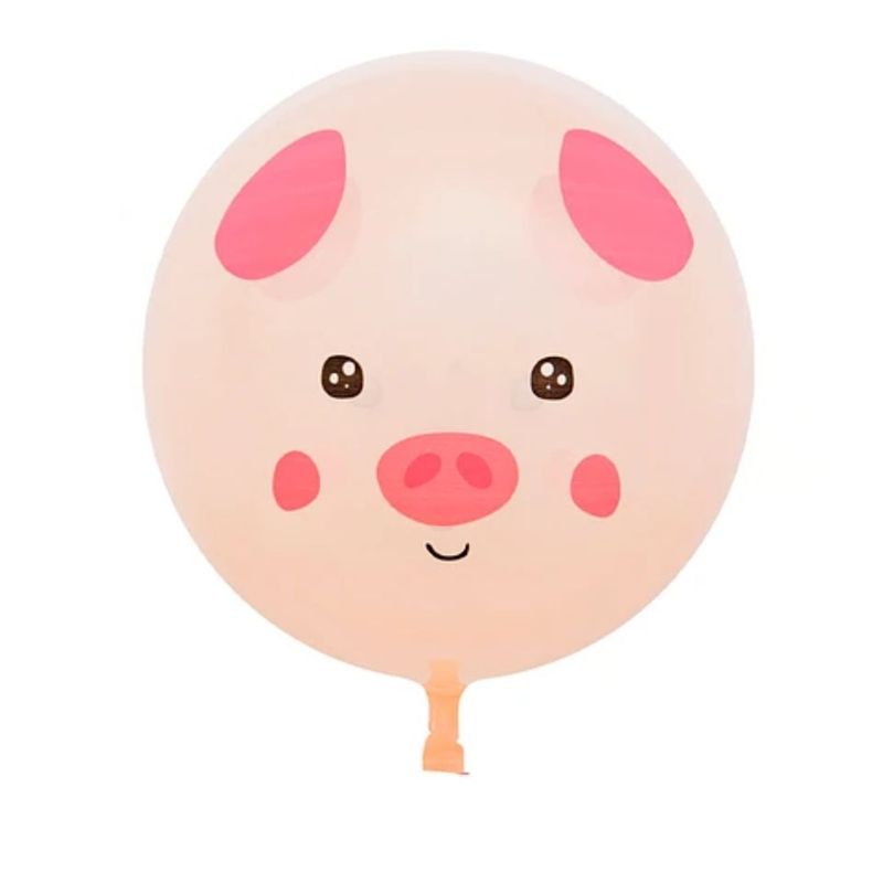 GENERICO - Globo Burbuja De Cerdito Rosa 80cm