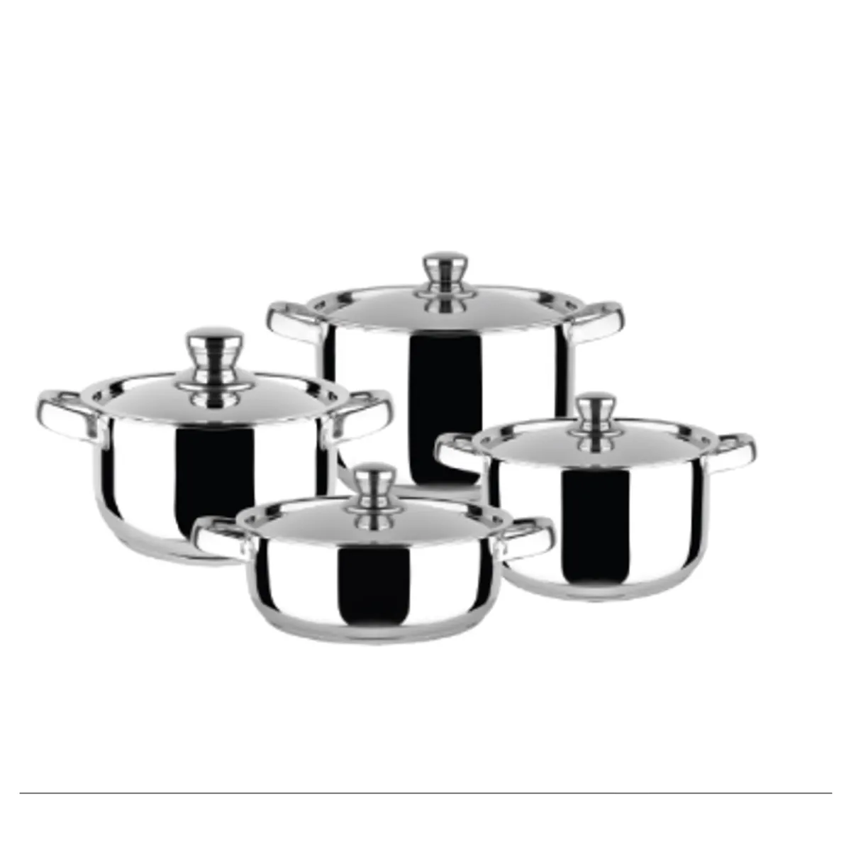 DORAL - SET DE BATERIA ACERO INOXIDABLE 8 PIEZAS