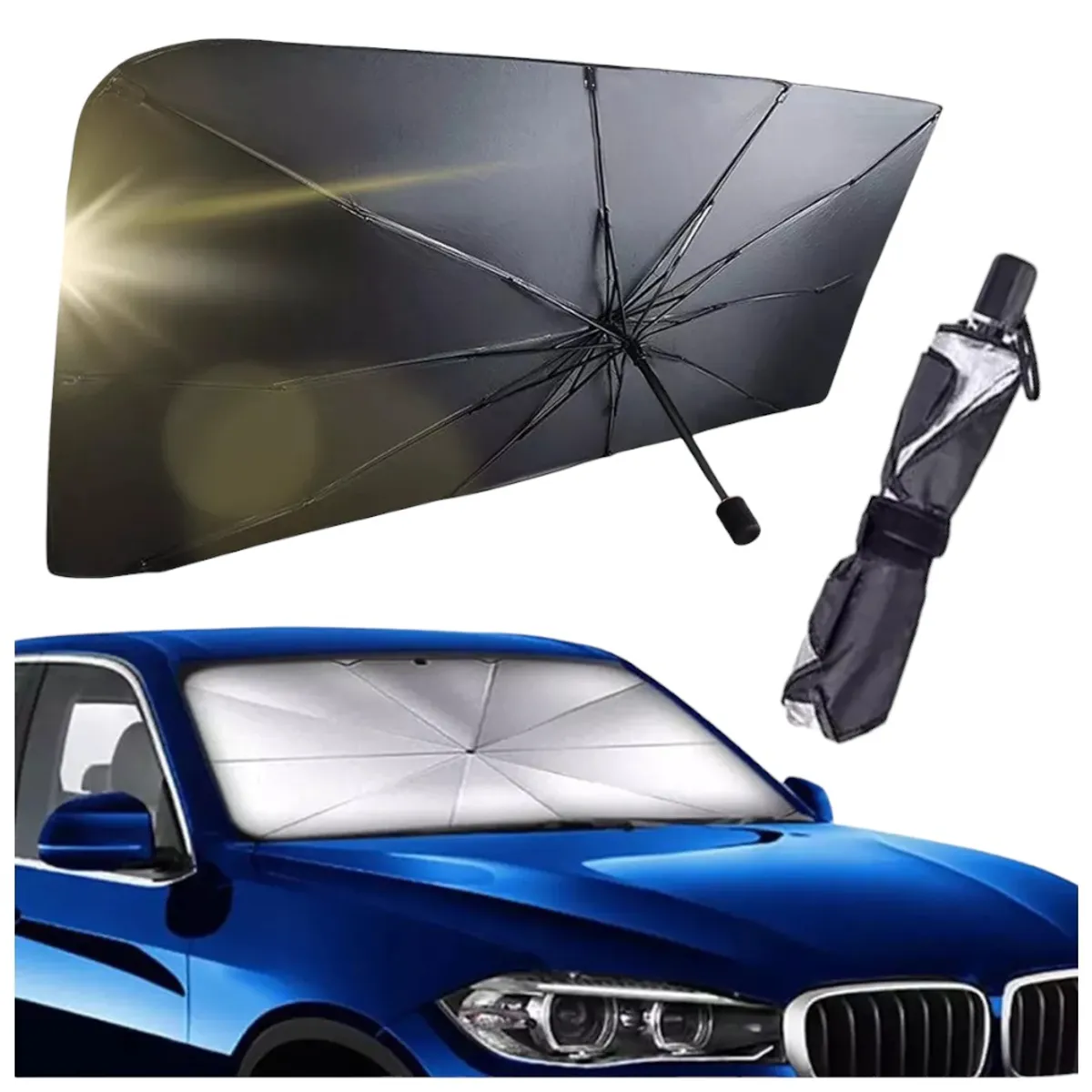 GENERICO - Parasol Paragua quitasol Parabrisas Universal Protección Uv