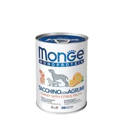 MONGE - Alimento Lata Paté Pavo y Cítricos Para Perro, 400gr