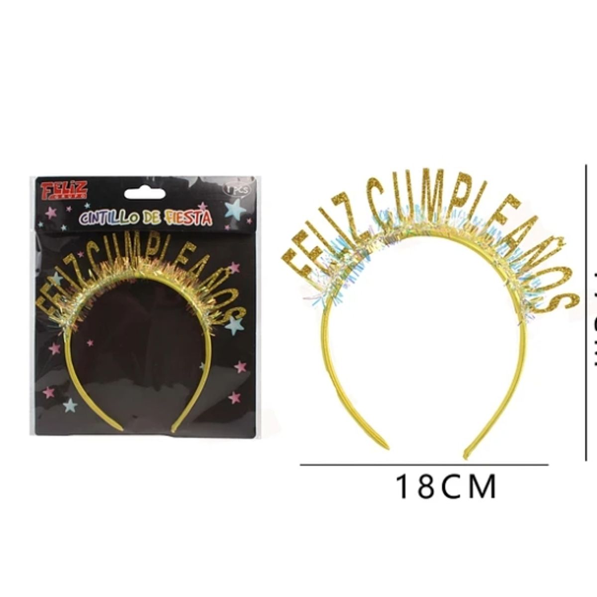 GENERICO - Cintillo De Fiesta De Feliz Cumpleaños Amarillo