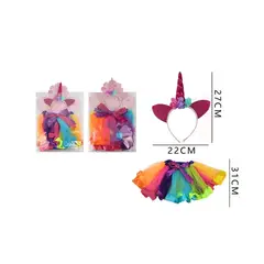 GENERICO - Disfraz Unicornio Cintillo + Falda 2 Pcs