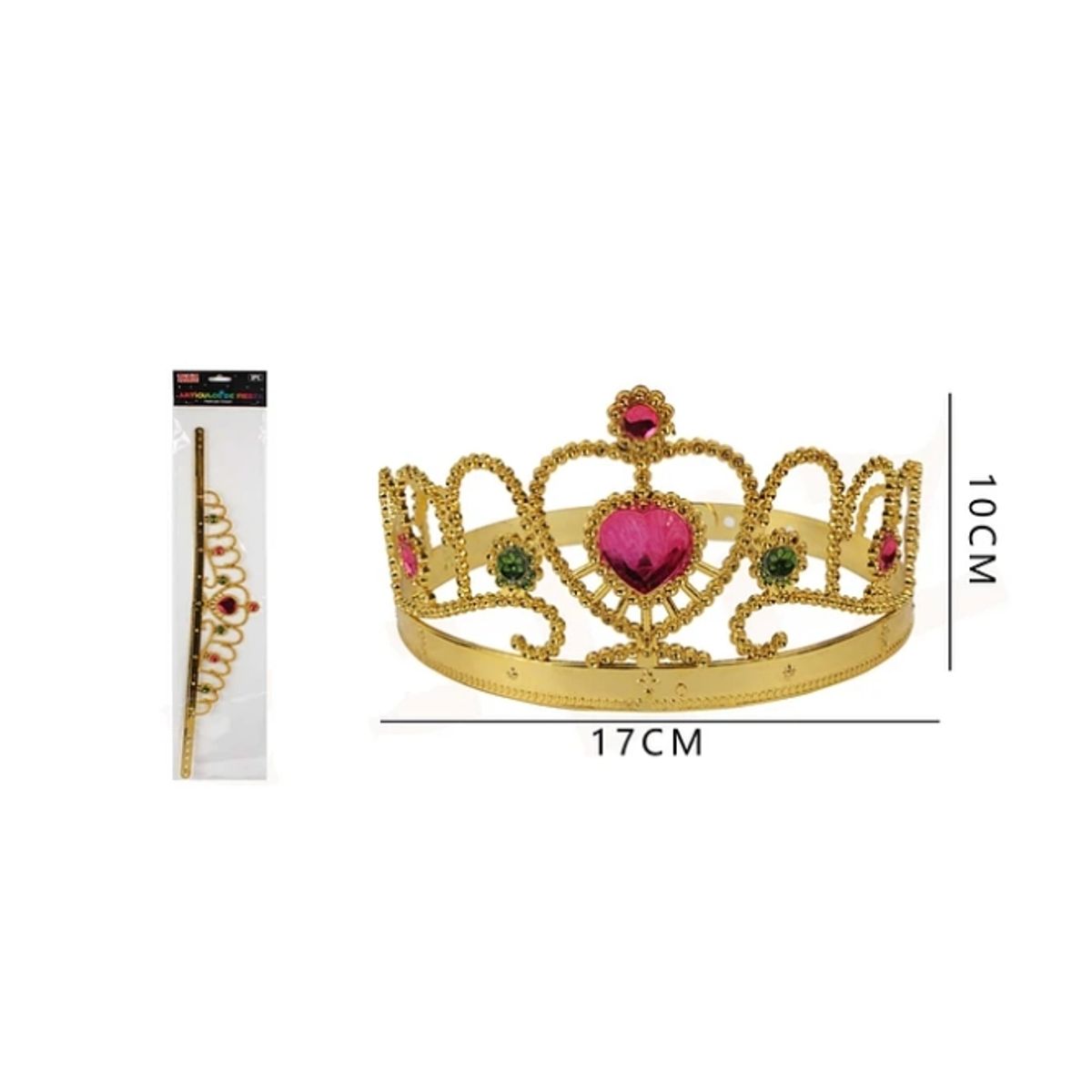 GENERICO - Corona De Fiesta Dorada Con Gemas Preciosas De Plástico