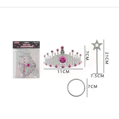 GENERICO - Set De Princesa Pulsera Varita Corona Plateada