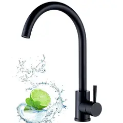 EVERSO - Llave Monomando De Arco Alto Grifo Cocina Lavaplatos Profesional Negro