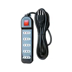 MACROTEL - Zapatilla Eléctrica 5 Tomas Negro 3 Mts - Sec