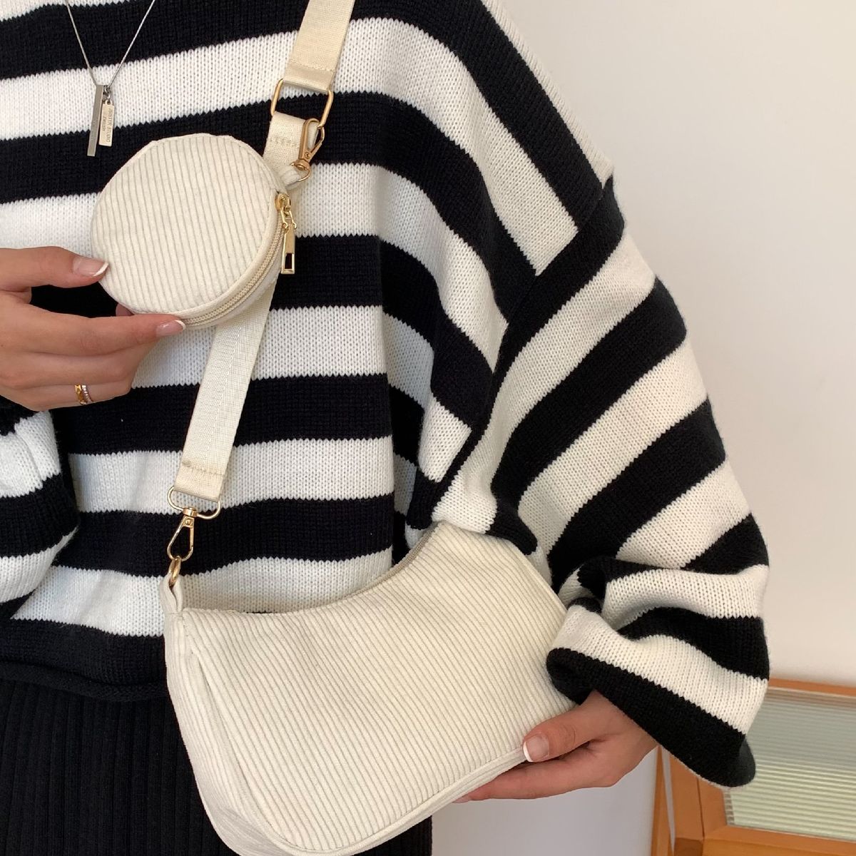 VATYERTY - Bolso De Corduroy Ligero Minimalista Y Casual De Negocios