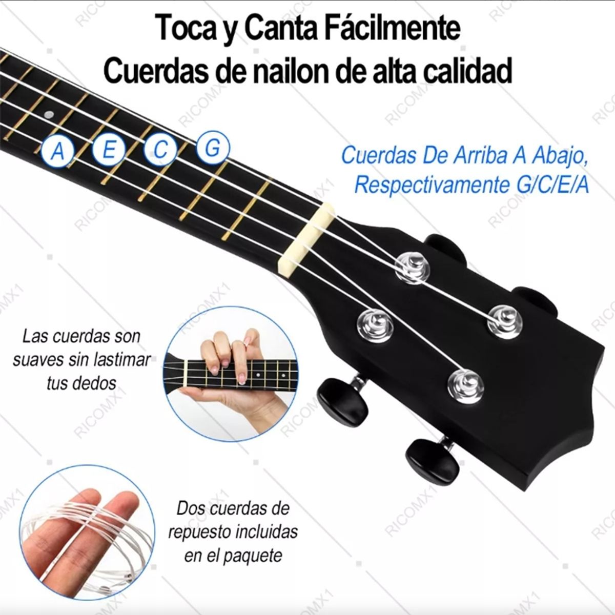 TNAKIEX - Kit De Soprano Concierto Acustico 23in Universal Ukelele