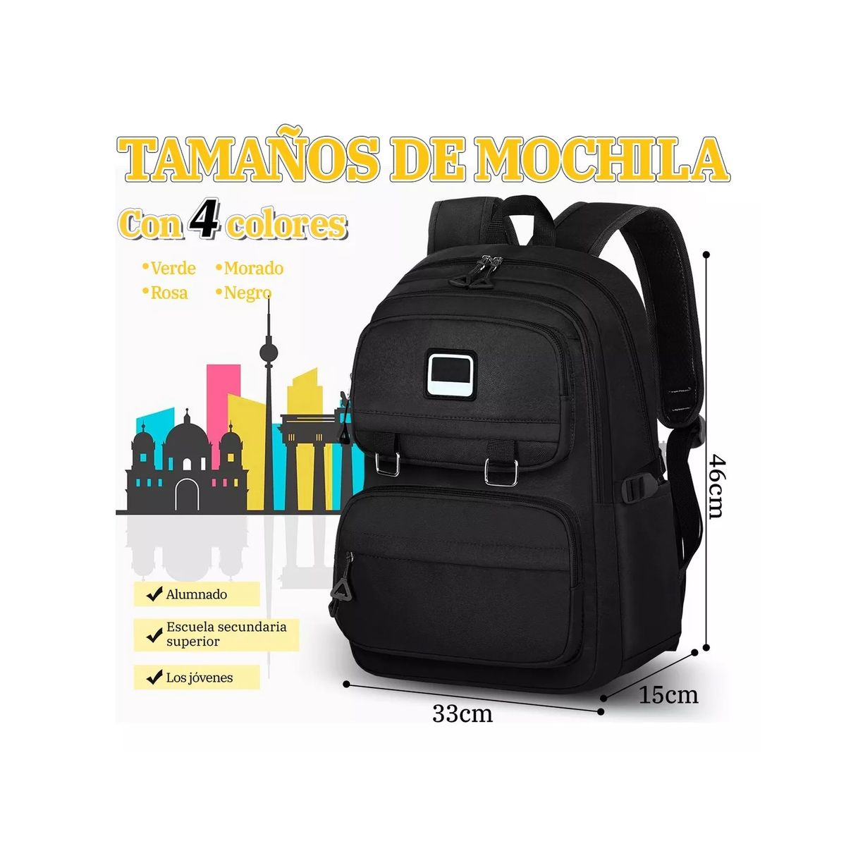 GENERICO - Mochila Viaje Bolsa Escolar Laptop 15.6 Inch Impermeable 30l
