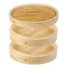 GENERICO - Vaporera Bambu 2nivel Olla Bambu Olla Vaporera De Bambu 18cm