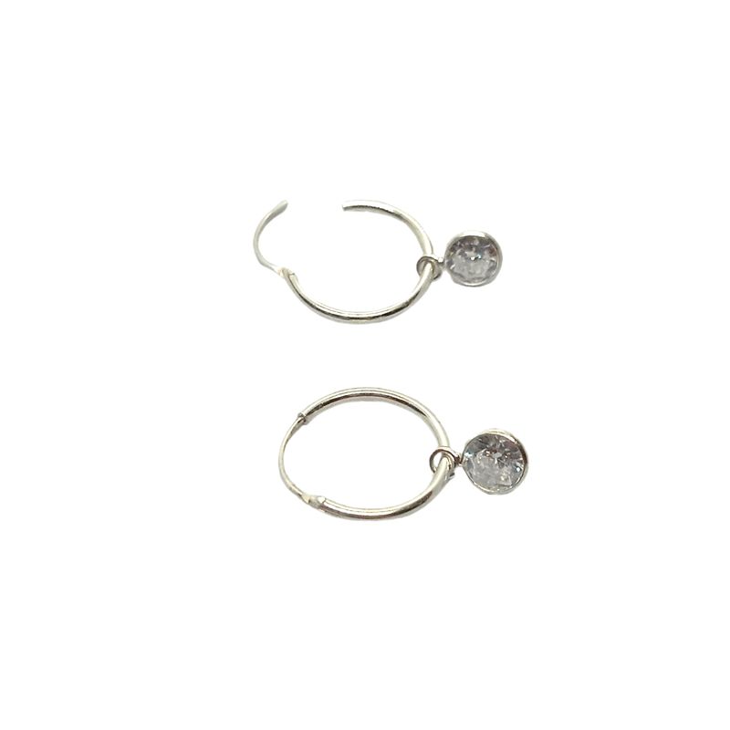 GENERICO - Aros Argolla con Zircón – Plata de Ley 925
