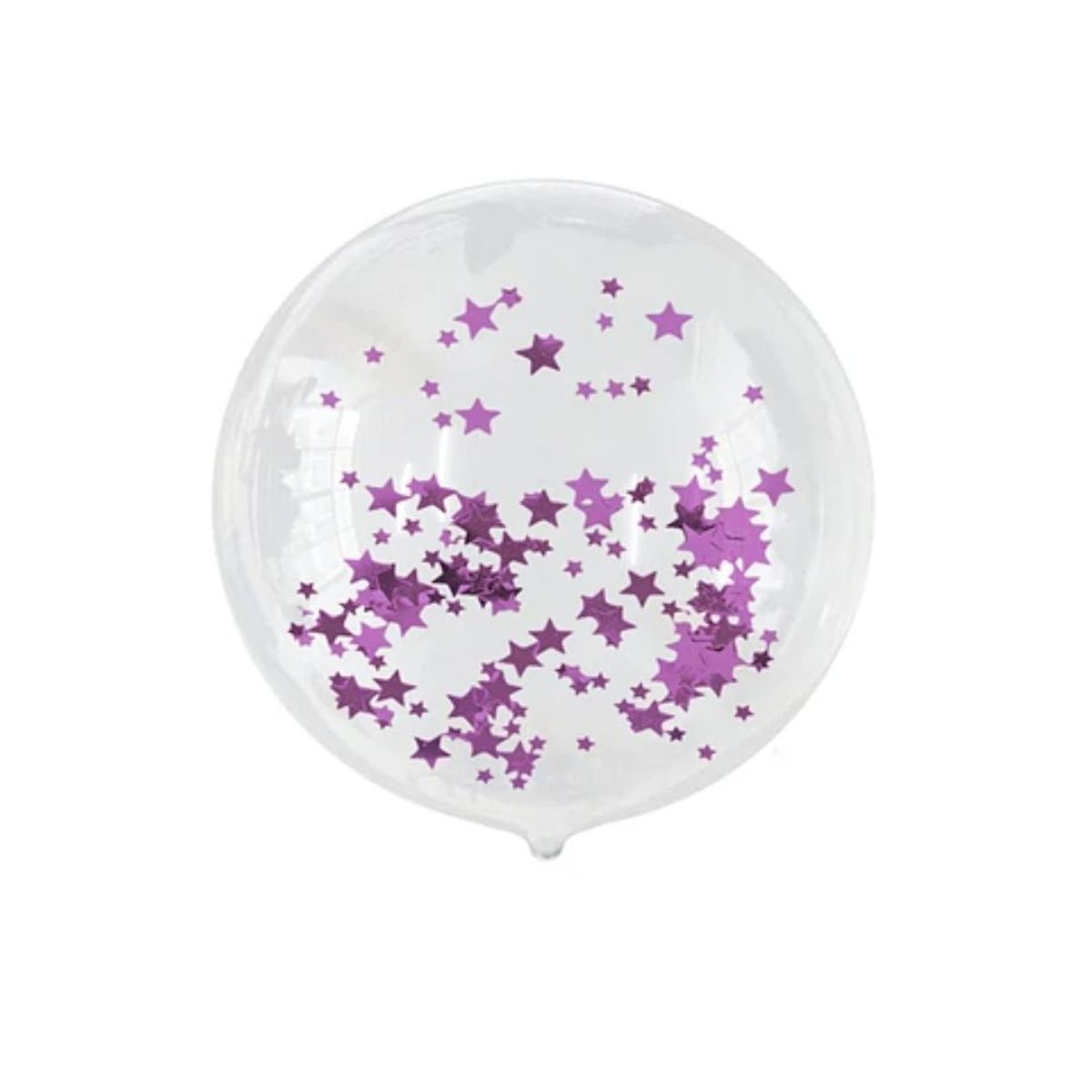 GENERICO - Globo Burbuja Con Confeti De Estrella Morado 45Cm