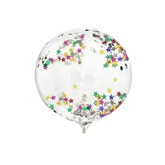 GENERICO - Globo Burbuja Con Confeti De Estrella Multicolor 45cm