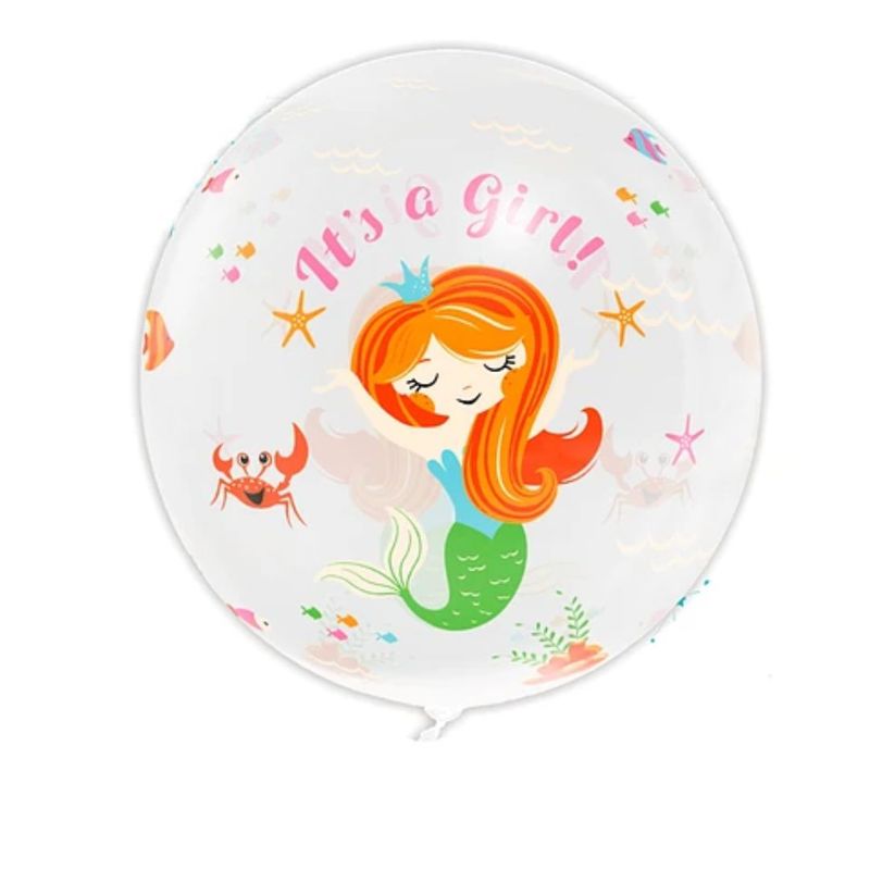 GENERICO - Globo Burbuja Sirena Its A Girl 80cm
