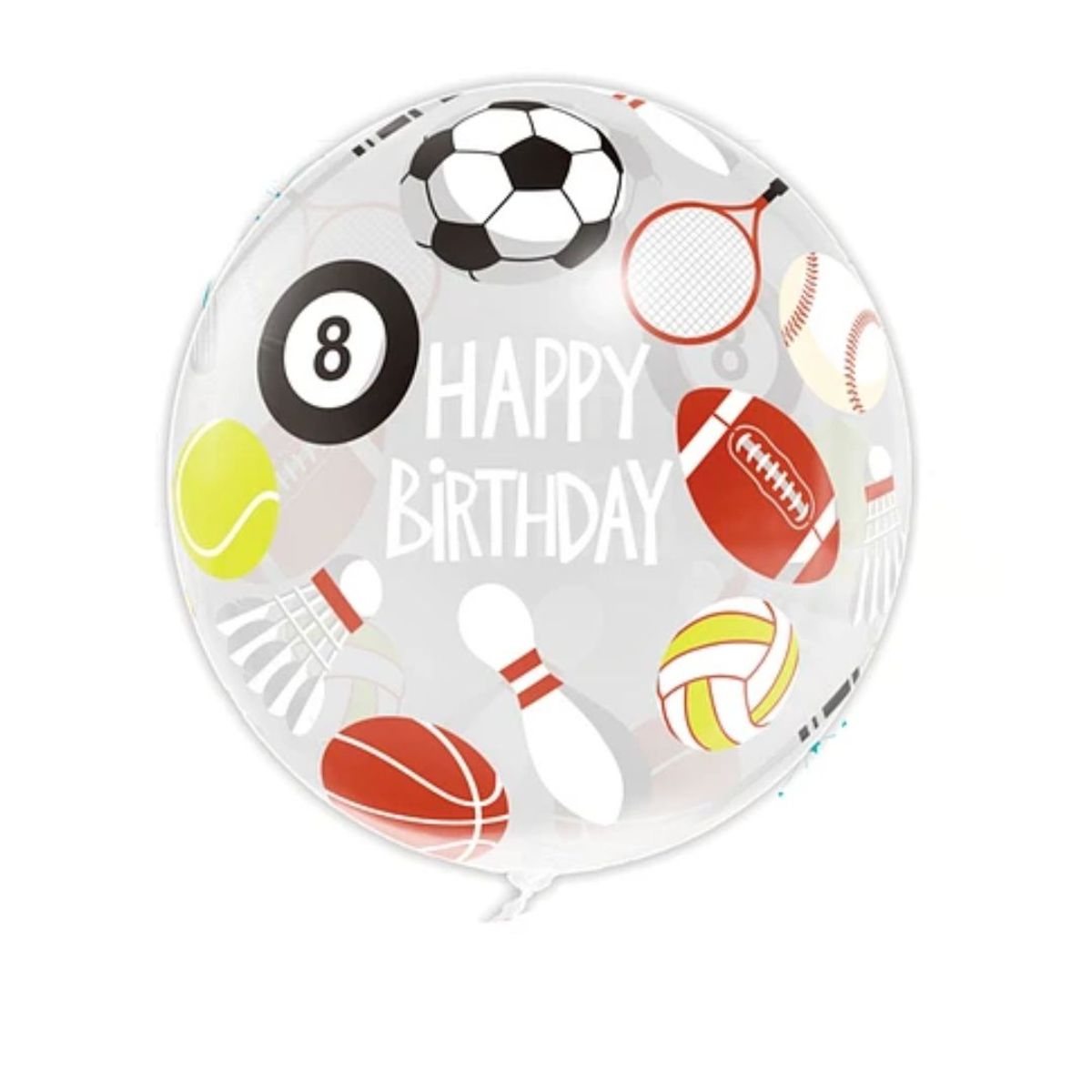 GENERICO - Globo Burbuja Deporte Happy Birthday 80cm
